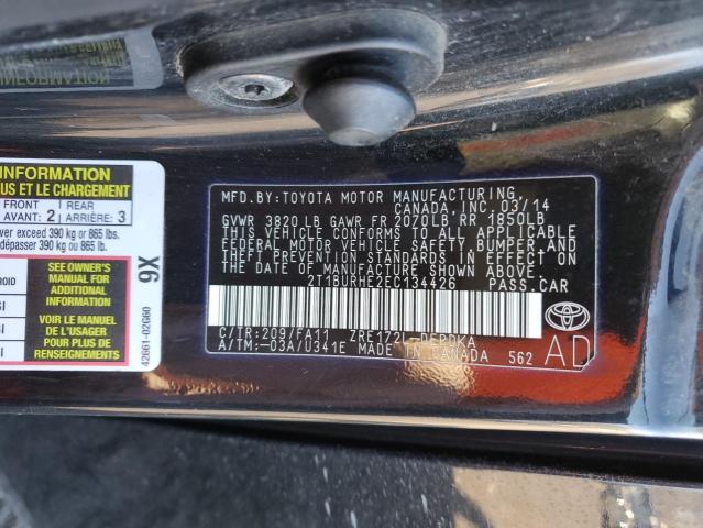 Photo 12 VIN: 2T1BURHE2EC134426 - TOYOTA COROLLA L 