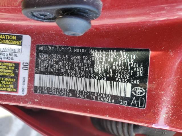 Photo 11 VIN: 2T1BURHE2FC269729 - TOYOTA COROLLA L 