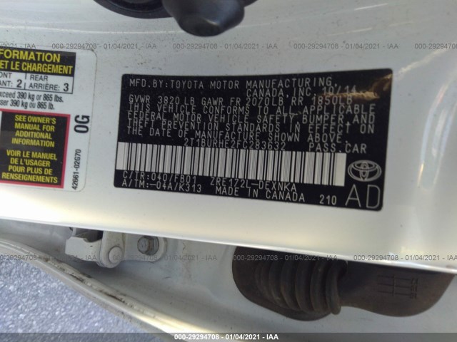 Photo 8 VIN: 2T1BURHE2FC283632 - TOYOTA COROLLA 