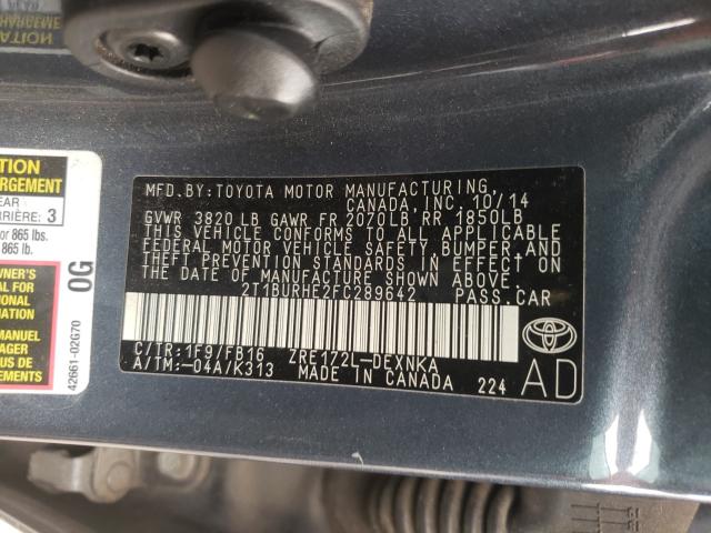 Photo 9 VIN: 2T1BURHE2FC289642 - TOYOTA COROLLA L 