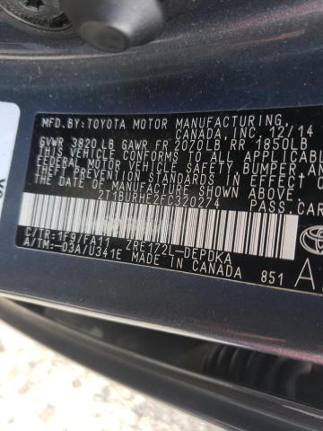 Photo 12 VIN: 2T1BURHE2FC320274 - TOYOTA COROLLA L 