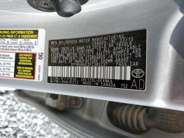 Photo 11 VIN: 2T1BURHE2FC385237 - TOYOTA COROLLA L 