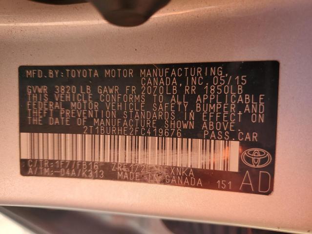 Photo 11 VIN: 2T1BURHE2FC419676 - TOYOTA COROLLA L 