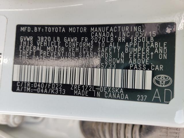 Photo 9 VIN: 2T1BURHE2FC435733 - TOYOTA COROLLA S 