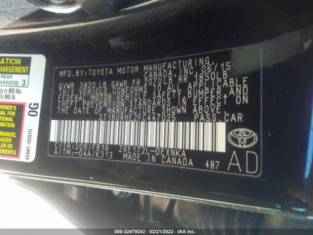 Photo 8 VIN: 2T1BURHE2FC447025 - TOYOTA COROLLA 