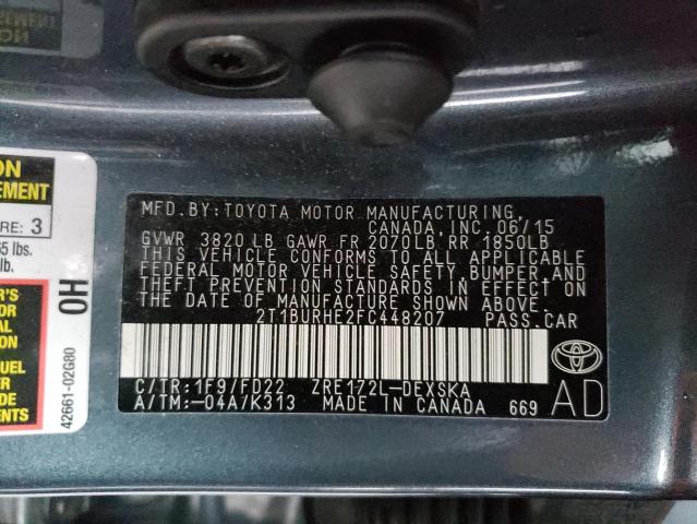 Photo 11 VIN: 2T1BURHE2FC448207 - TOYOTA COROLLA L 