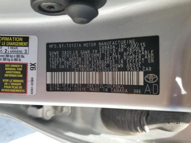 Photo 11 VIN: 2T1BURHE2GC505586 - TOYOTA COROLLA 