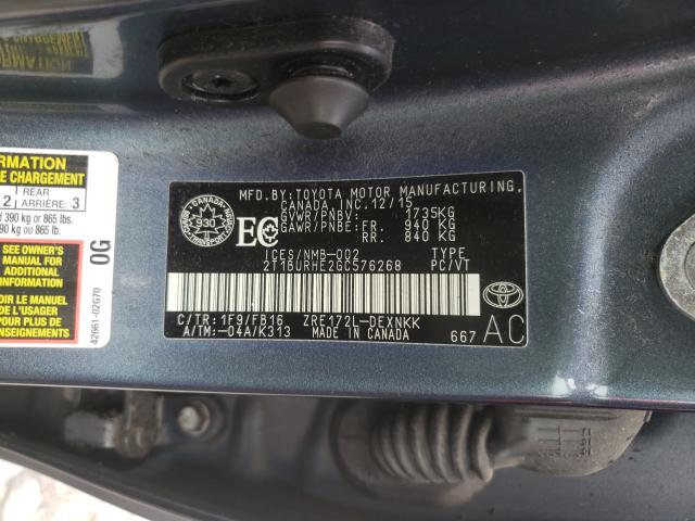 Photo 9 VIN: 2T1BURHE2GC576268 - TOYOTA COROLLA L 