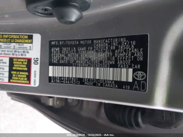 Photo 8 VIN: 2T1BURHE2GC665063 - TOYOTA COROLLA 