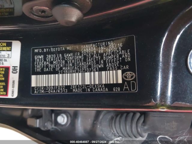 Photo 8 VIN: 2T1BURHE2GC707361 - TOYOTA COROLLA 