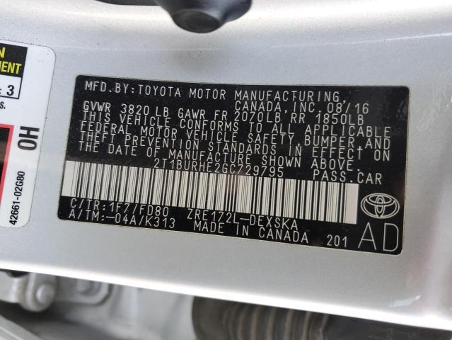 Photo 11 VIN: 2T1BURHE2GC729795 - TOYOTA COROLLA L 