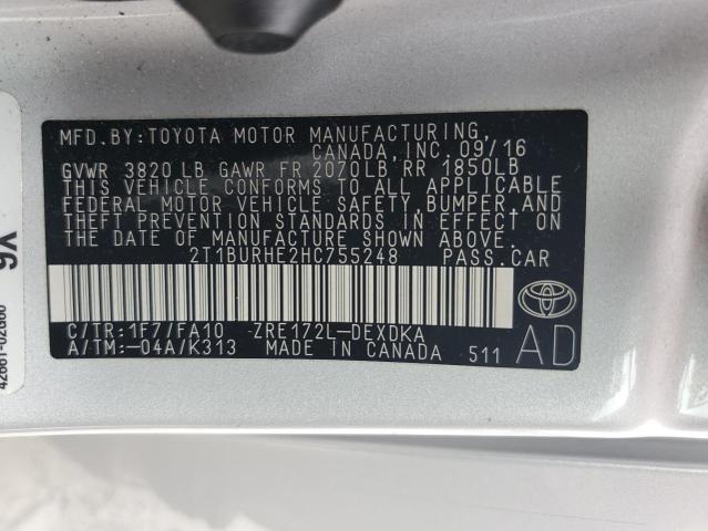 Photo 12 VIN: 2T1BURHE2HC755248 - TOYOTA COROLLA 