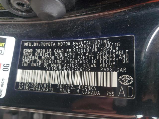 Photo 11 VIN: 2T1BURHE2HC766489 - TOYOTA COROLLA L 