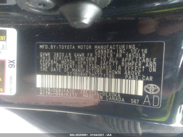 Photo 8 VIN: 2T1BURHE2HC771286 - TOYOTA COROLLA 