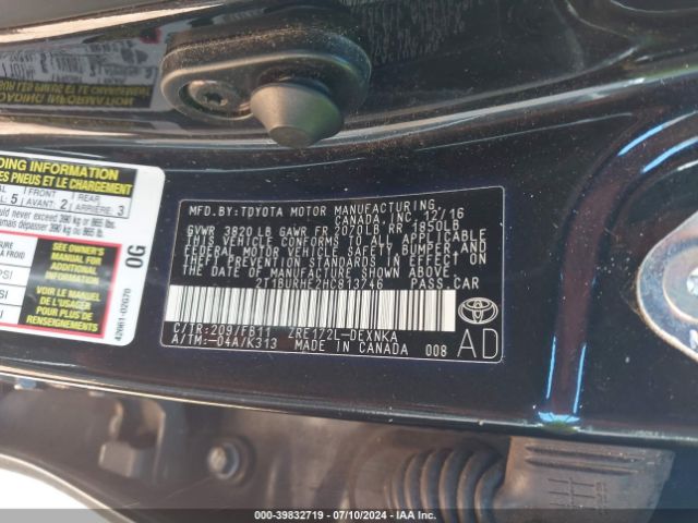 Photo 8 VIN: 2T1BURHE2HC813746 - TOYOTA COROLLA 