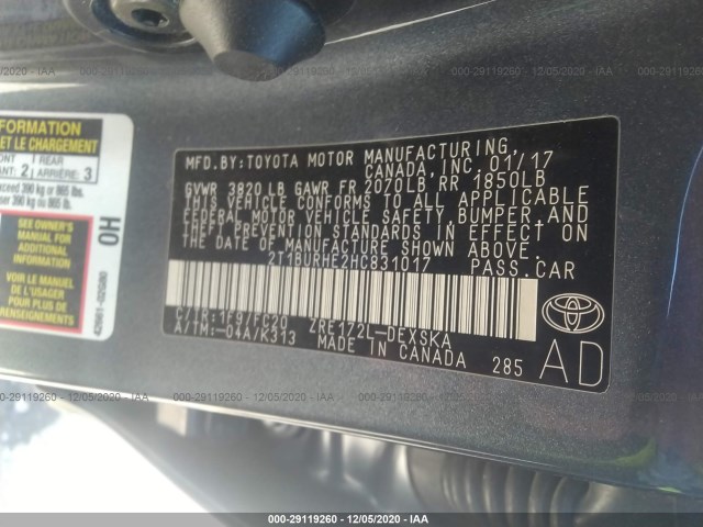 Photo 8 VIN: 2T1BURHE2HC831017 - TOYOTA COROLLA 