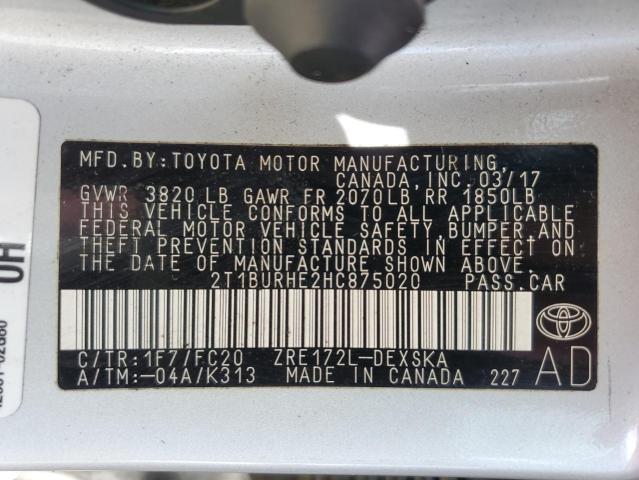 Photo 11 VIN: 2T1BURHE2HC875020 - TOYOTA COROLLA 