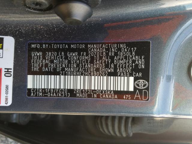 Photo 9 VIN: 2T1BURHE2HC890262 - TOYOTA COROLLA L 