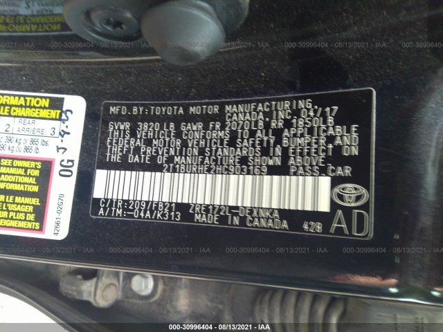 Photo 8 VIN: 2T1BURHE2HC903169 - TOYOTA COROLLA 