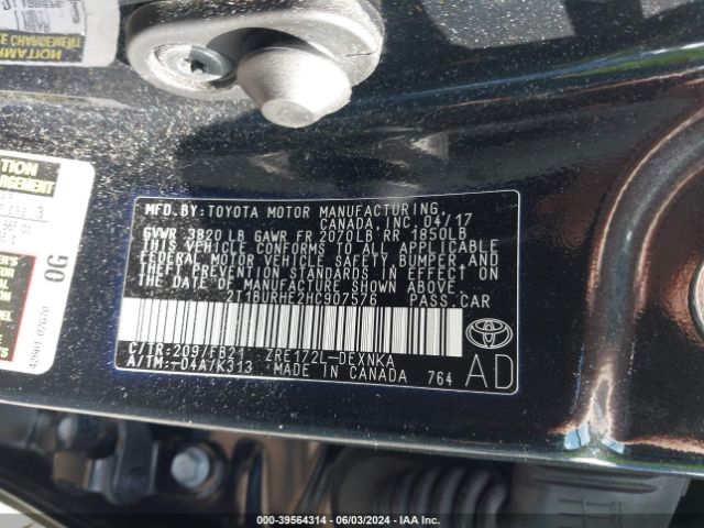 Photo 8 VIN: 2T1BURHE2HC907576 - TOYOTA COROLLA 