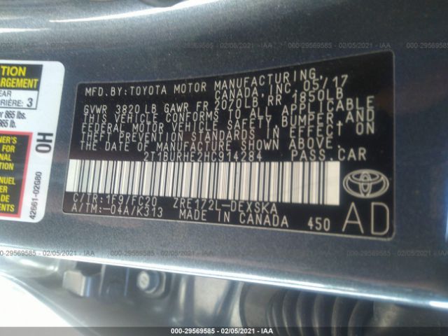 Photo 8 VIN: 2T1BURHE2HC914284 - TOYOTA COROLLA 