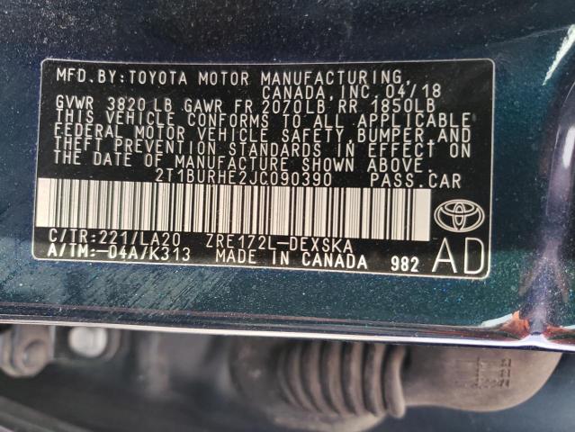 Photo 11 VIN: 2T1BURHE2JC090390 - TOYOTA COROLLA L 