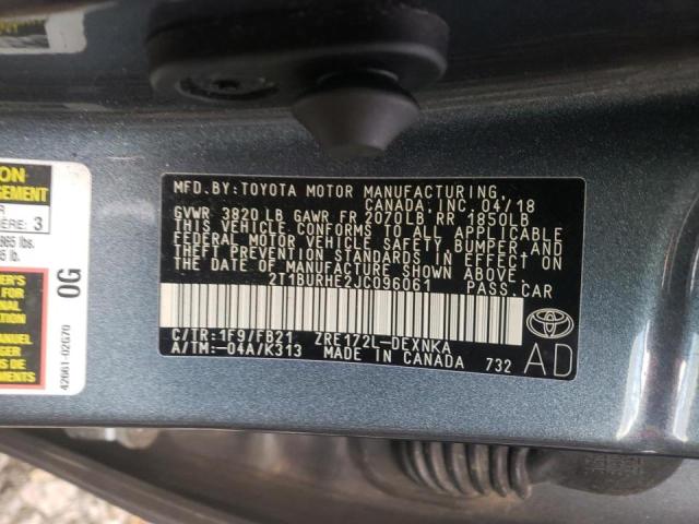 Photo 9 VIN: 2T1BURHE2JC096061 - TOYOTA COROLLA L 