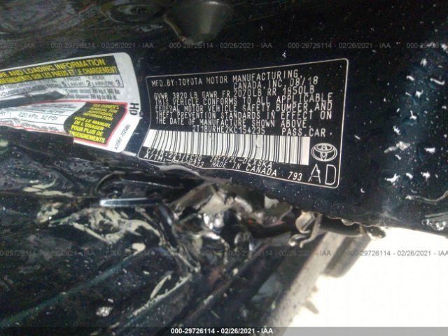 Photo 8 VIN: 2T1BURHE2KC154235 - TOYOTA COROLLA 