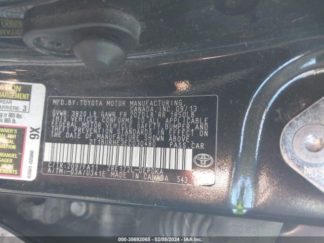 Photo 8 VIN: 2T1BURHE3EC030480 - TOYOTA COROLLA 