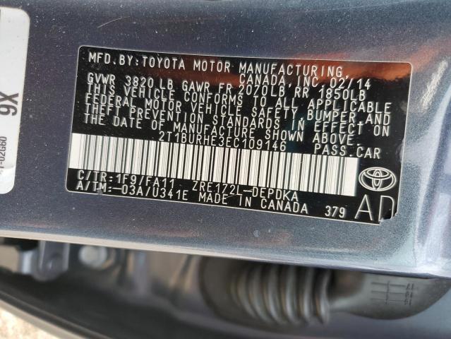 Photo 11 VIN: 2T1BURHE3EC109146 - TOYOTA COROLLA L 