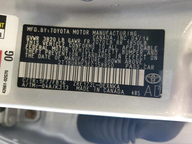 Photo 11 VIN: 2T1BURHE3EC158850 - TOYOTA COROLLA L 