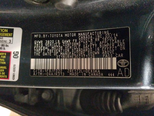 Photo 9 VIN: 2T1BURHE3EC171226 - TOYOTA COROLLA L 