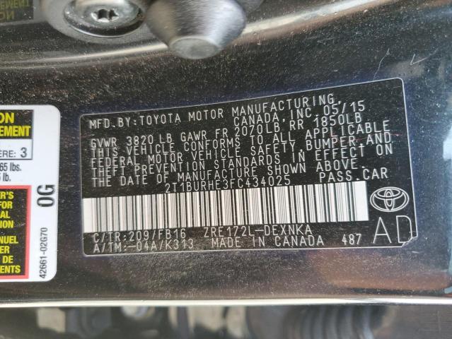 Photo 12 VIN: 2T1BURHE3FC434025 - TOYOTA COROLLA 