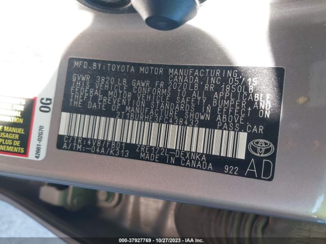 Photo 8 VIN: 2T1BURHE3FC438432 - TOYOTA COROLLA 