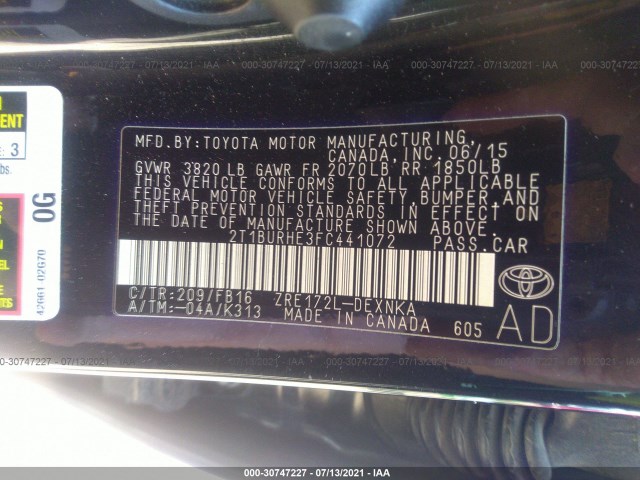 Photo 8 VIN: 2T1BURHE3FC441072 - TOYOTA COROLLA 