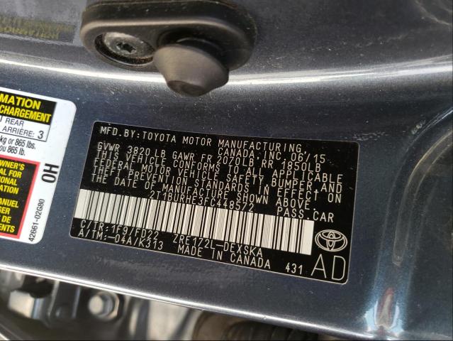 Photo 9 VIN: 2T1BURHE3FC448572 - TOYOTA COROLLA L 