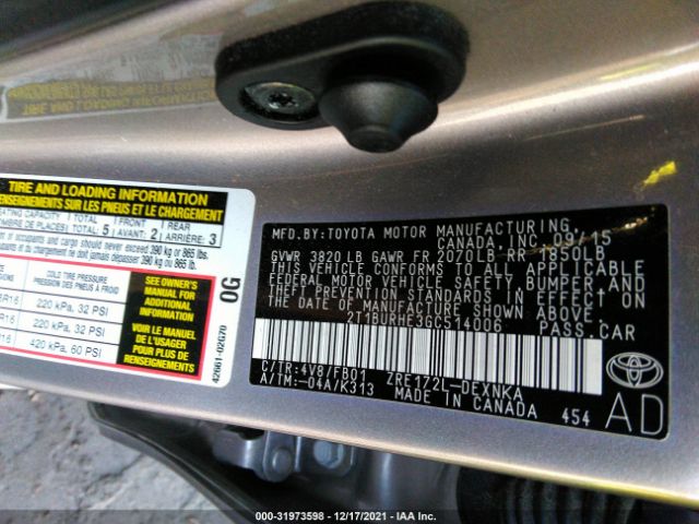 Photo 8 VIN: 2T1BURHE3GC514006 - TOYOTA COROLLA 