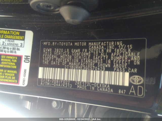 Photo 8 VIN: 2T1BURHE3GC570429 - TOYOTA COROLLA 