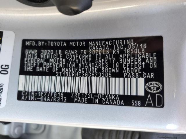 Photo 9 VIN: 2T1BURHE3GC673205 - TOYOTA COROLLA L 