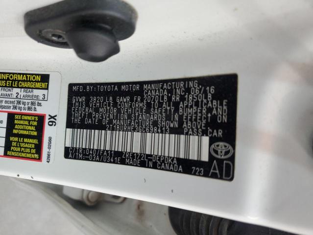 Photo 12 VIN: 2T1BURHE3GC698413 - TOYOTA COROLLA L 