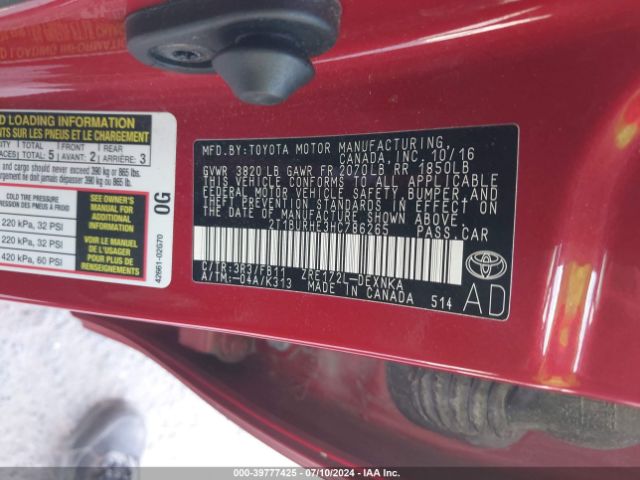 Photo 8 VIN: 2T1BURHE3HC786265 - TOYOTA COROLLA 