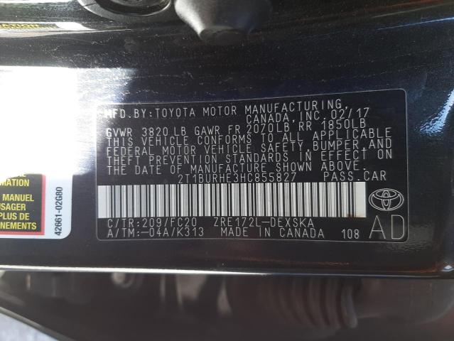 Photo 11 VIN: 2T1BURHE3HC855827 - TOYOTA COROLLA L 