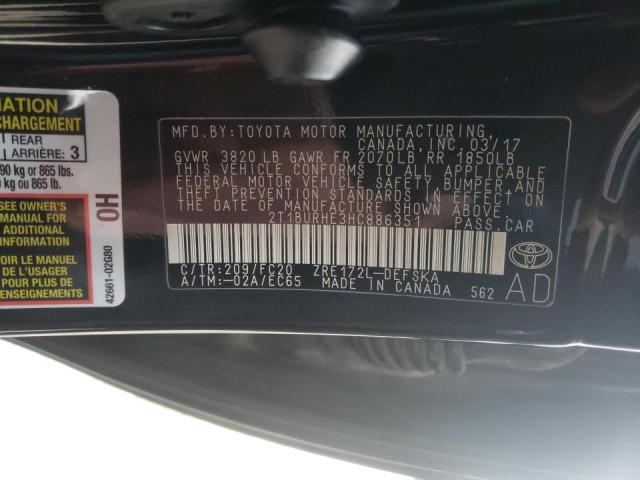 Photo 9 VIN: 2T1BURHE3HC886351 - TOYOTA COROLLA L 