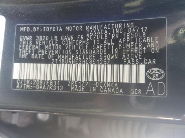 Photo 11 VIN: 2T1BURHE3HC891257 - TOYOTA COROLLA 