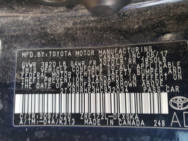 Photo 11 VIN: 2T1BURHE3HC932034 - TOYOTA COROLLA L 