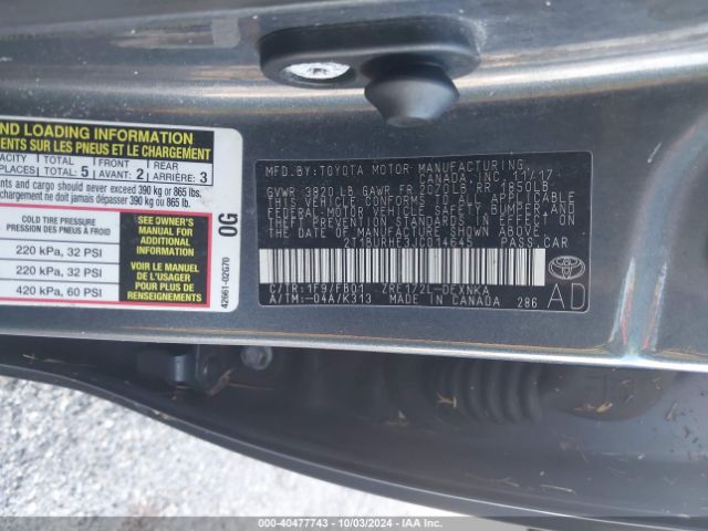 Photo 8 VIN: 2T1BURHE3JC014645 - TOYOTA COROLLA 