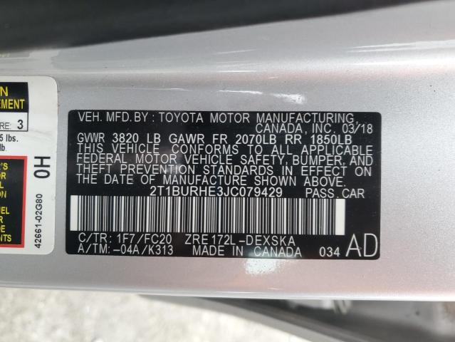 Photo 11 VIN: 2T1BURHE3JC079429 - TOYOTA COROLLA 