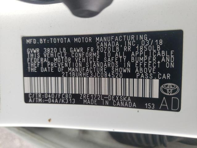 Photo 11 VIN: 2T1BURHE3JC084520 - TOYOTA COROLLA 