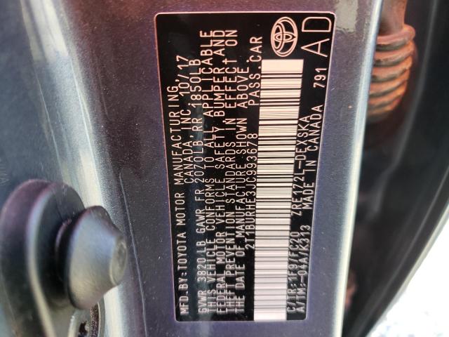 Photo 9 VIN: 2T1BURHE3JC993678 - TOYOTA COROLLA L 