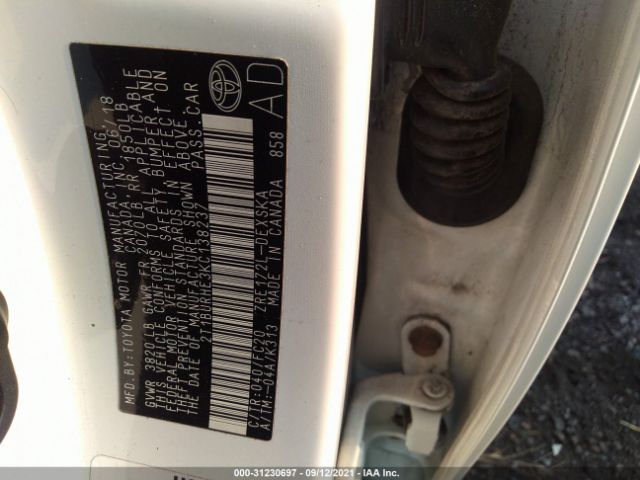 Photo 8 VIN: 2T1BURHE3KC138237 - TOYOTA COROLLA 